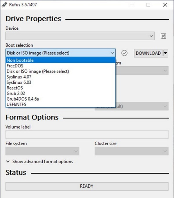 rufus iso burner to usb